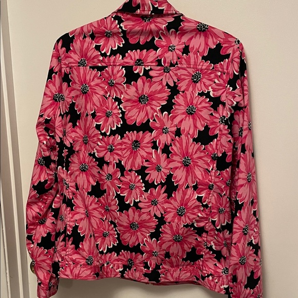 Laura Ashley Pink Floral Full Zip Jacket Size Medium - Picture 4 of 9